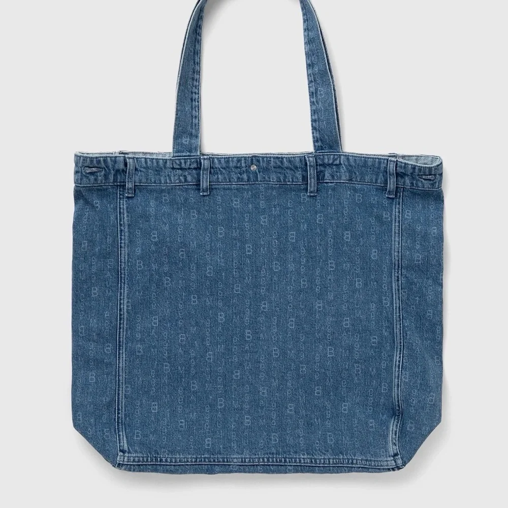 Baum und Pferdgarten Denim Large Tote with Leather Logo Patch - Blue - Picture 2 of 5